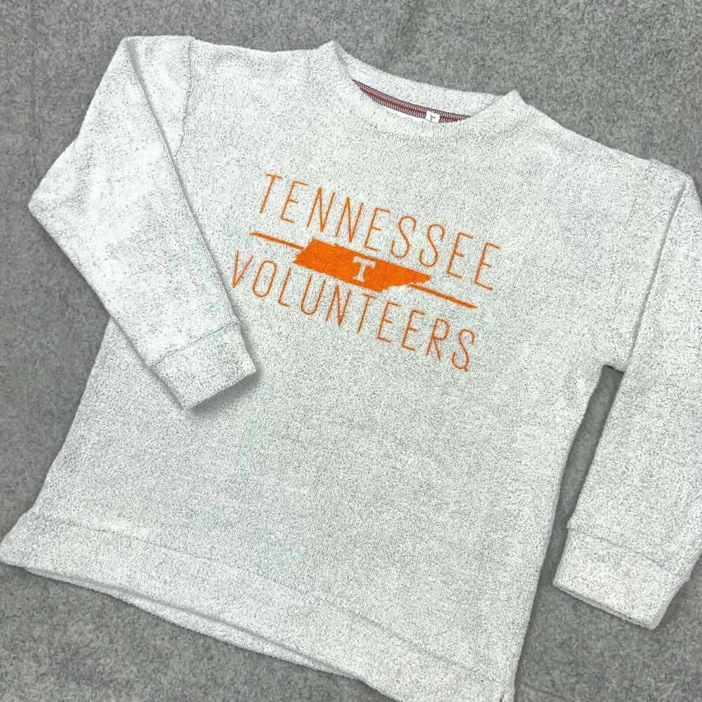 Tennessee Volunteers Sweater Womens Medium Gray Terry Crew Sweatshirt NCAA Vols